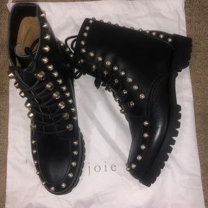 BRAND NEW!!! Joie Hayln pearl studded combat boots